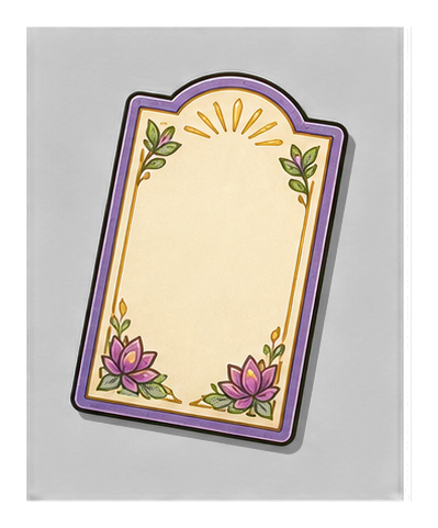Blank cream devotional card with floral corners and decorative border
