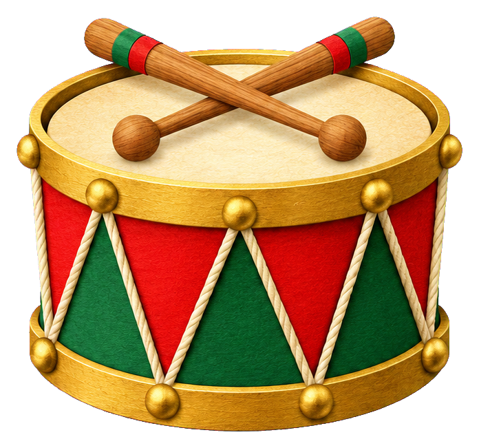 Preview for Christmas Toy Drum With Drumsticks