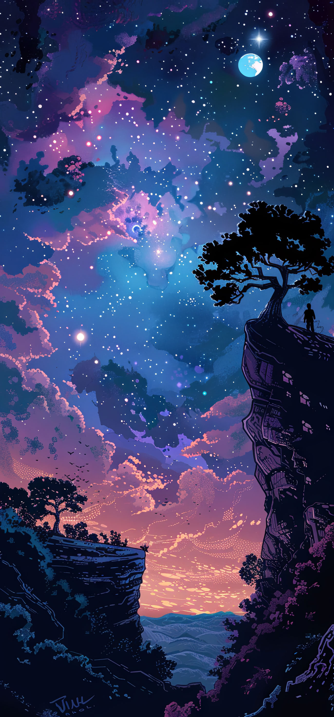 Preview for Cosmic-landscape-digital-art-astrophotography-phone-background-35fc5