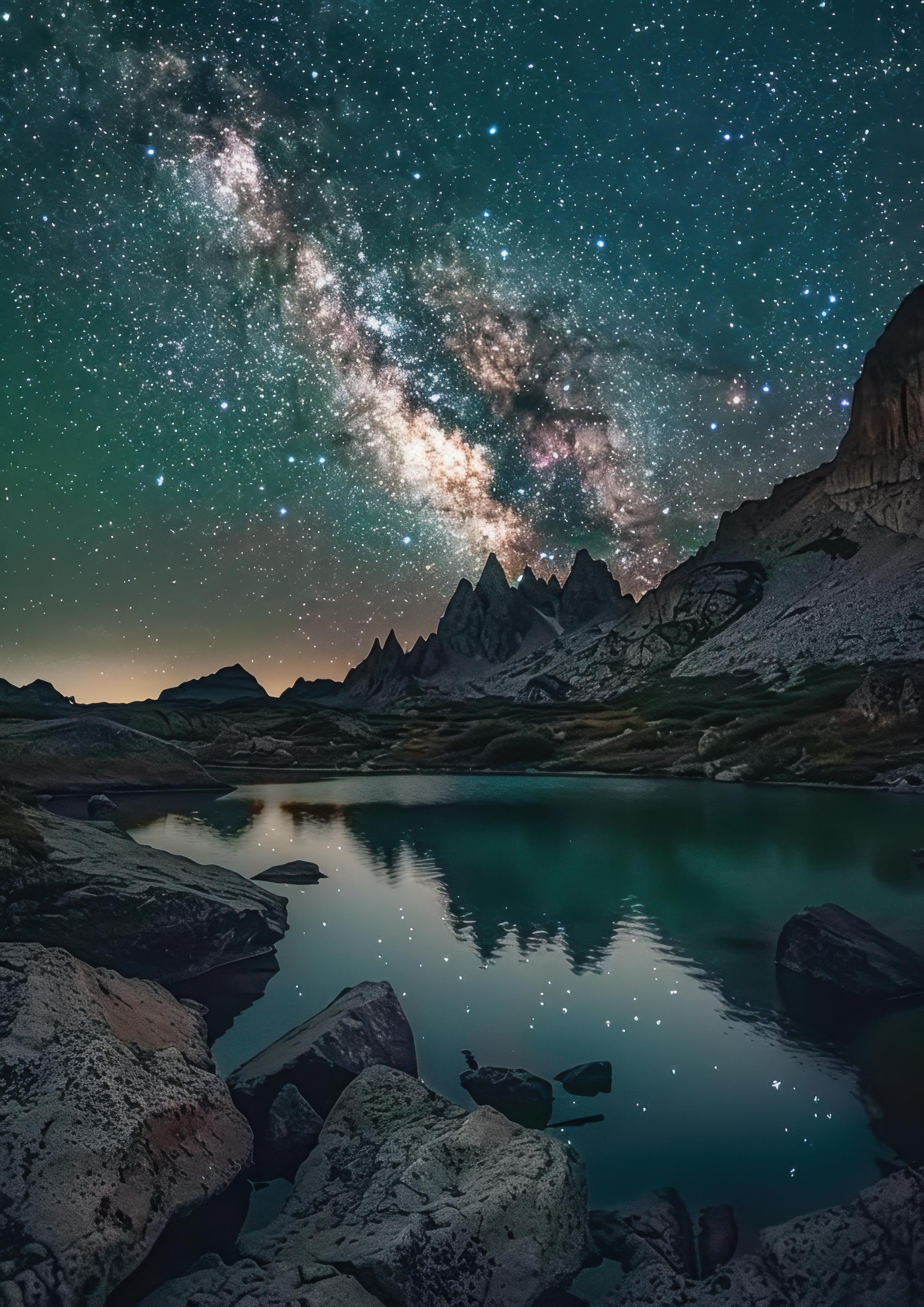 Preview for Milky-way-lake-reflection-astrophotography-photo-background-f3956