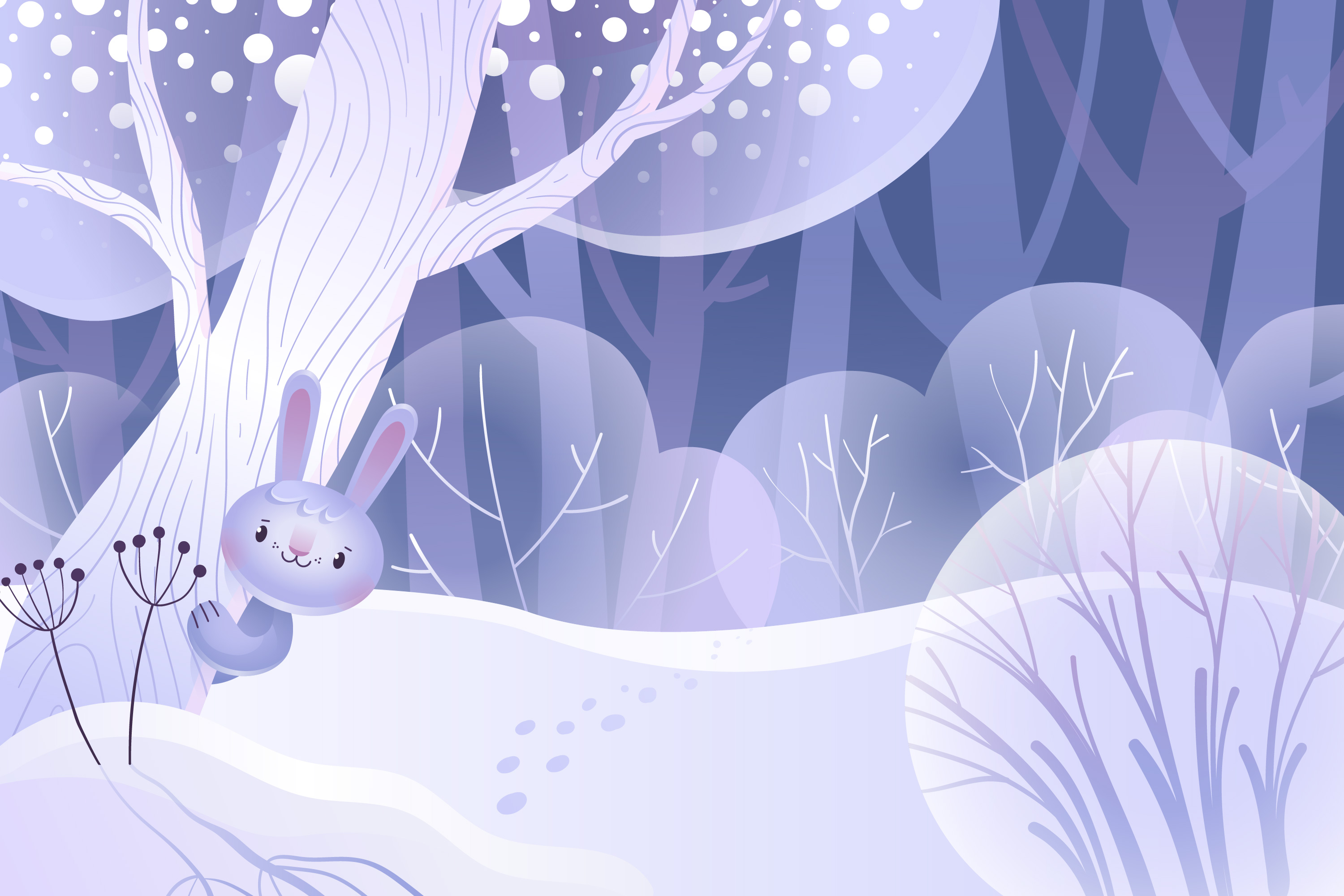 Preview for Winter-forest-rabbit-illustration-background-b7a22