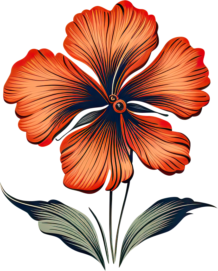 Preview for Vintage-orange-flower-illustration-logo-flower-sticker-40c25