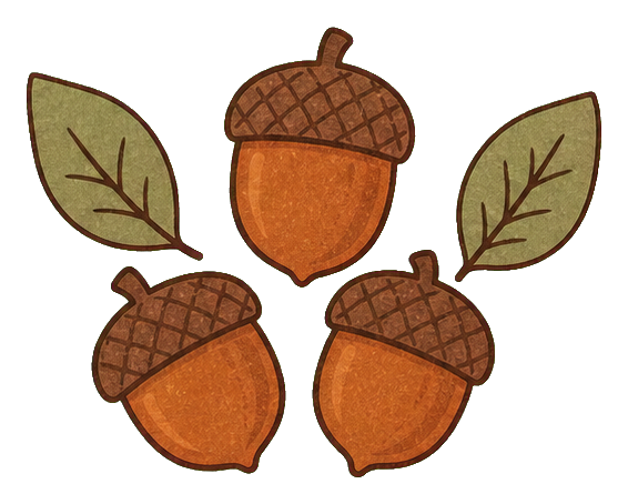 Preview for Warm Brown Thanksgiving Acorn Trio Sticker
