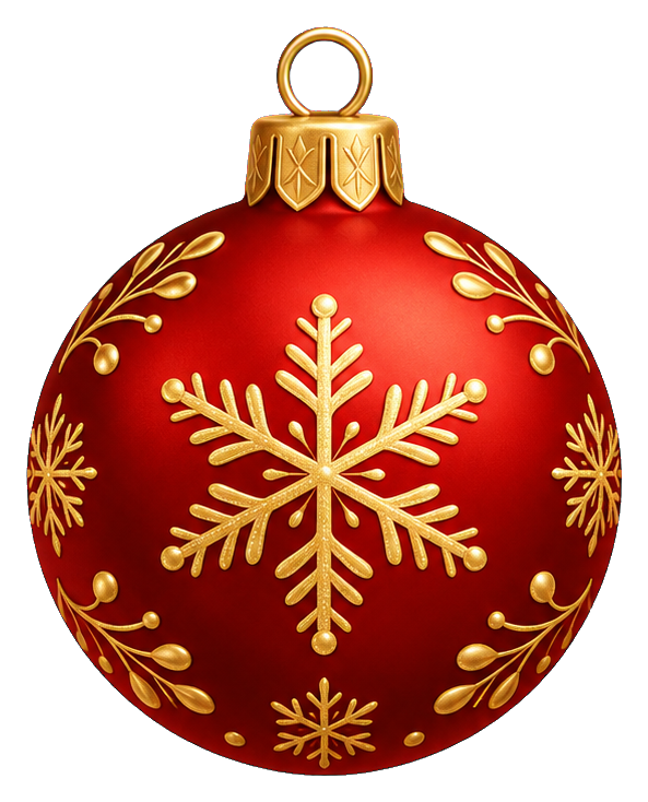 Preview for Ruby Christmas Bauble With Gold Detail