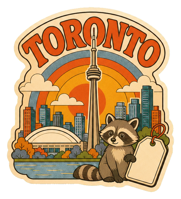 Preview for Toronto Raccoon Illustrated Text Sticker