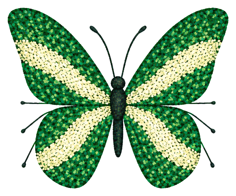 Preview for Pointillist Butterflies Emerald Cream