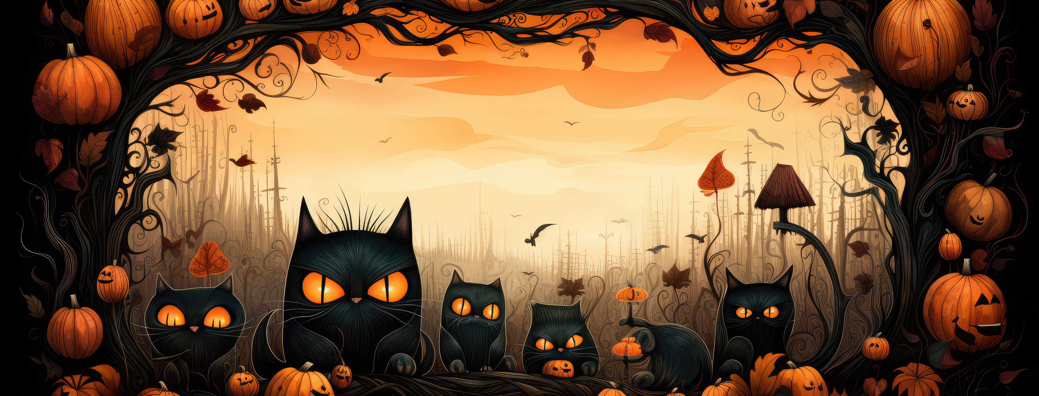 Preview for Halloween-cats-banner-template-halloween-cover-background-51471