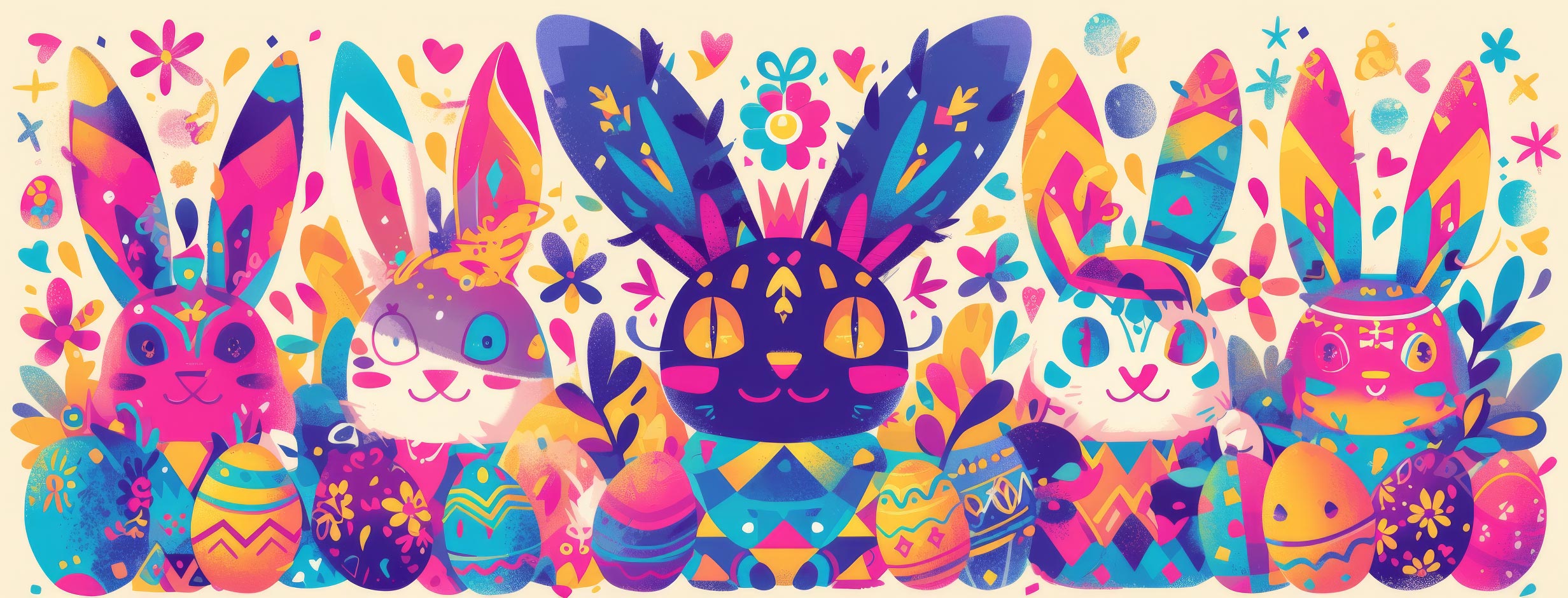 Preview for Easter-bunny-illustration-easter-facebook-background-e22e8