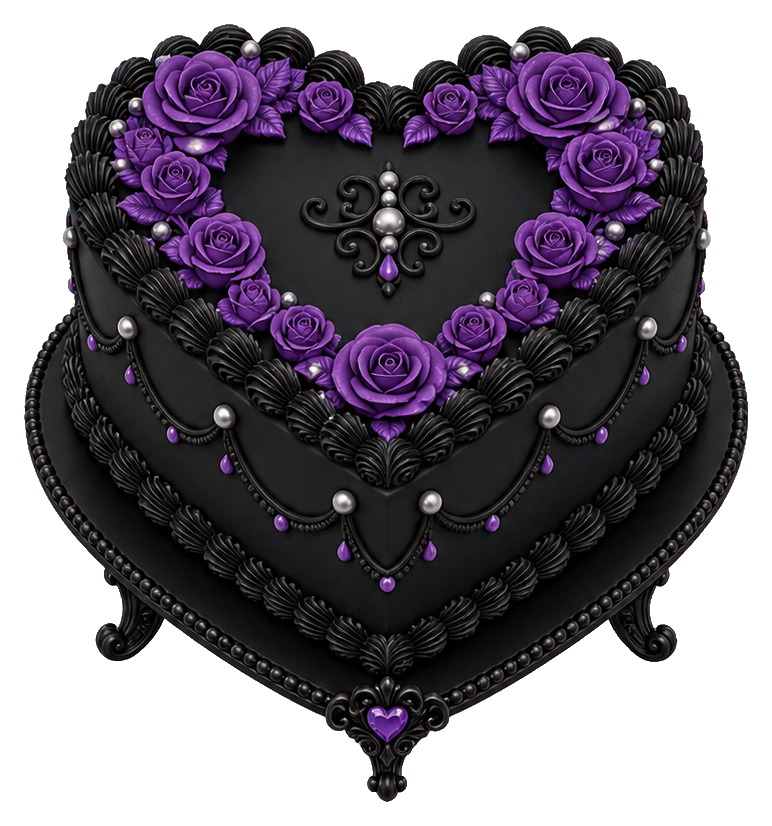 Preview for Black Heart Cake Sticker
