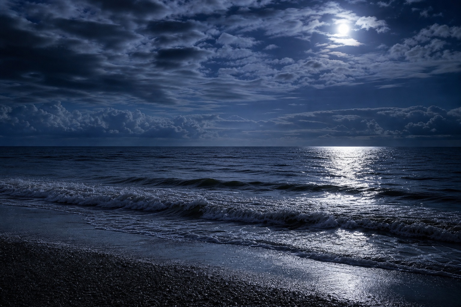 Preview for Silver Moonlight Ocean Background