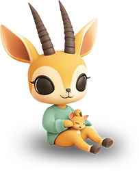 Preview for Cartoon-antelope-character-illustration-sticker-ec394