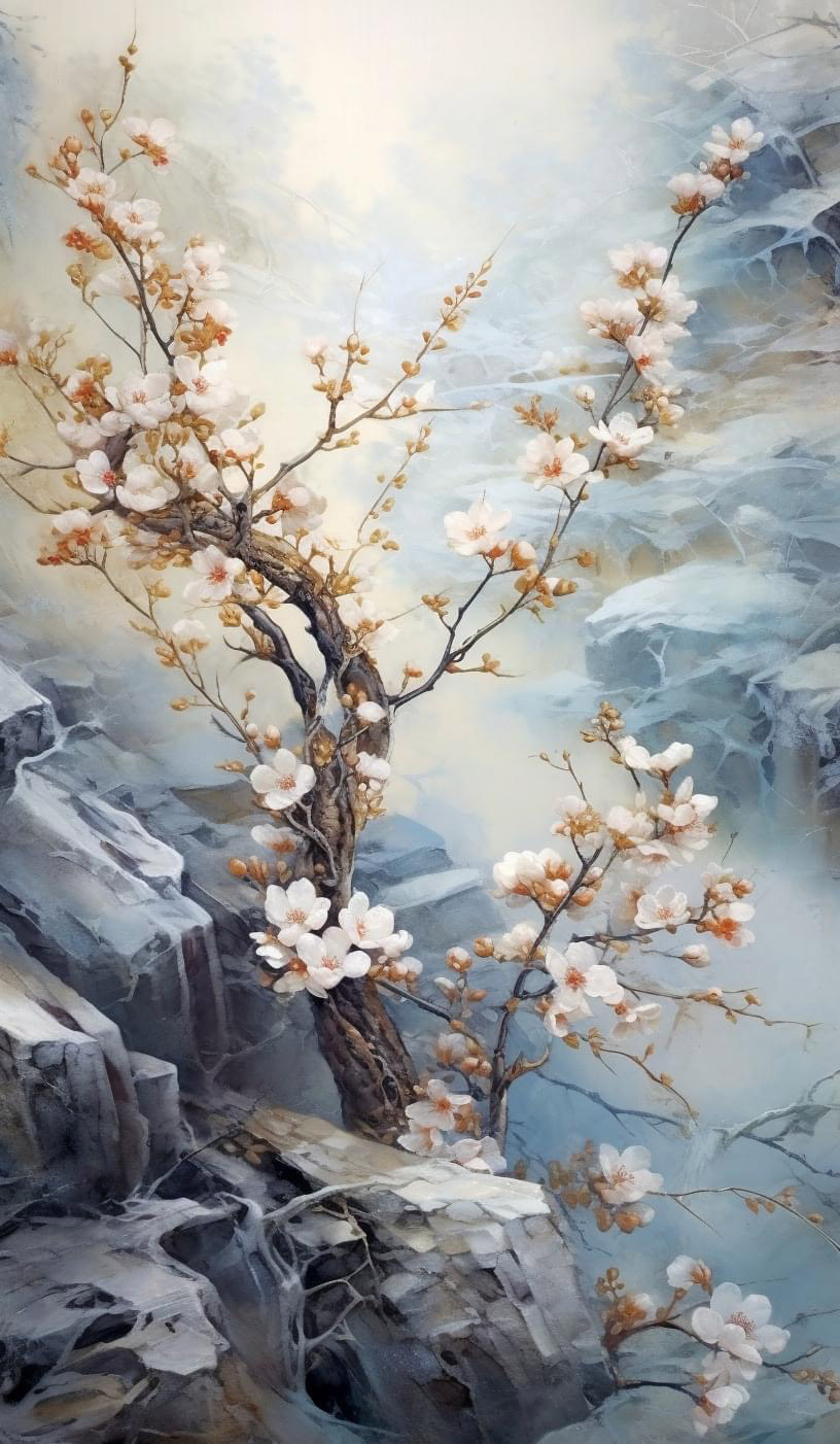 Preview for Serene-mountain-landscape-art-ai-phone-background-f1f7a