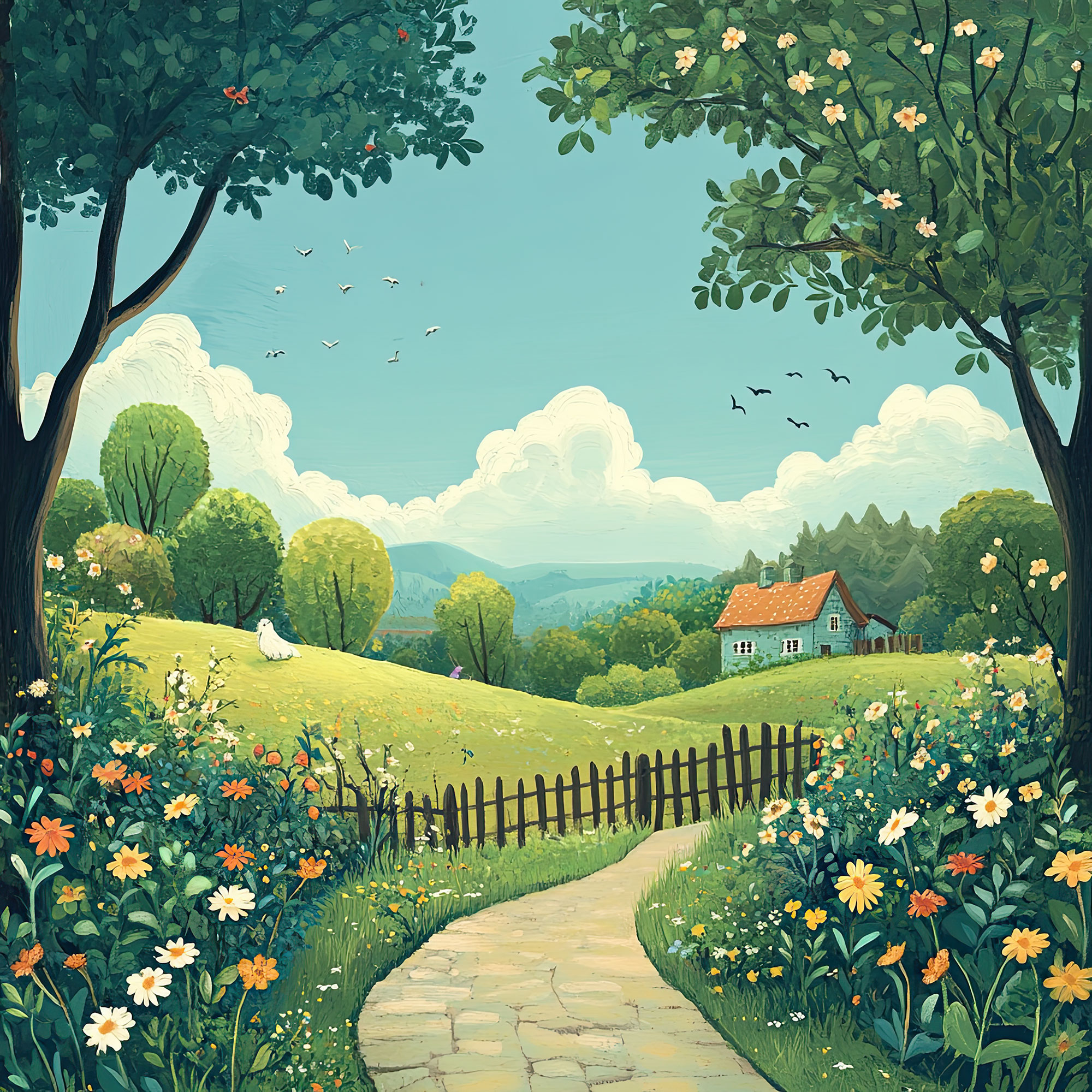 Preview for Serene-countryside-landscape-nature-backdrop-background-421d1