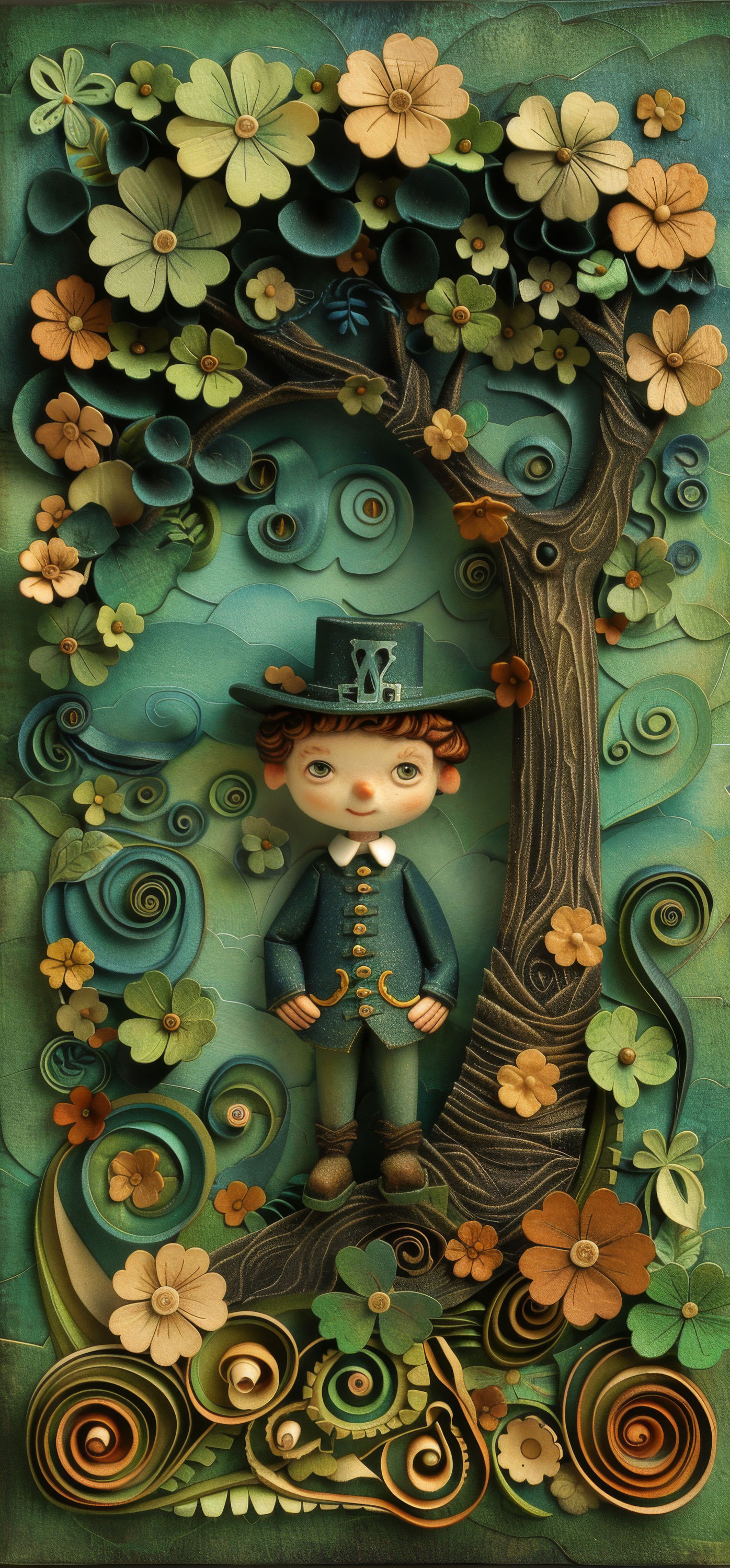 Preview for Leprechaun-quilling-art-st-patricks-background-b0028