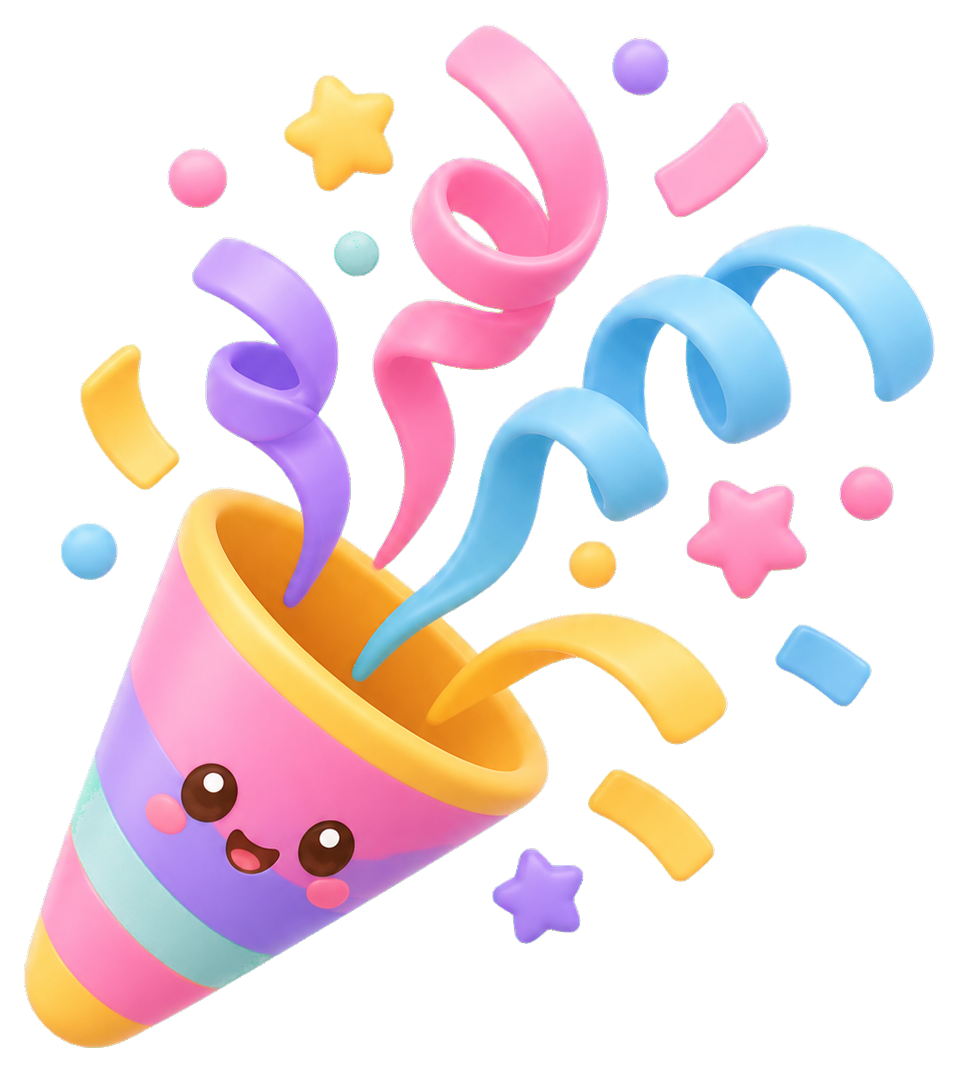 Preview for Streamer Swirl Birthday Sticker