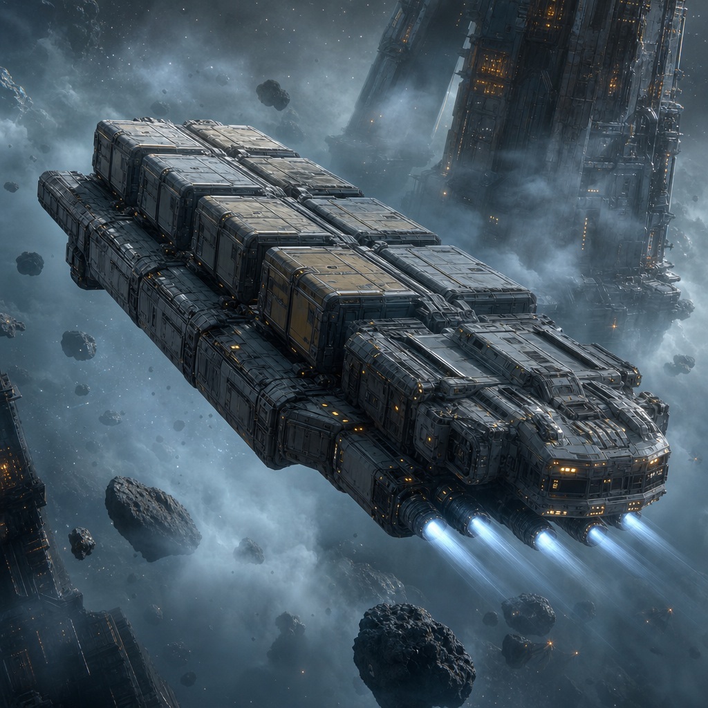 Preview for Cargo Freighter Mist Stock Background