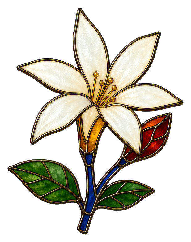 Preview for Stained Glass Jasmine Sprig Sticker