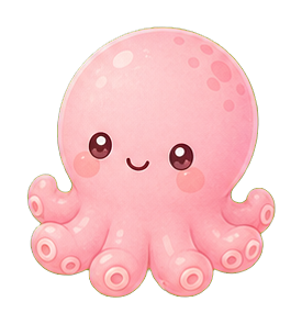 Preview for Pink Octopus Kawaii Sticker