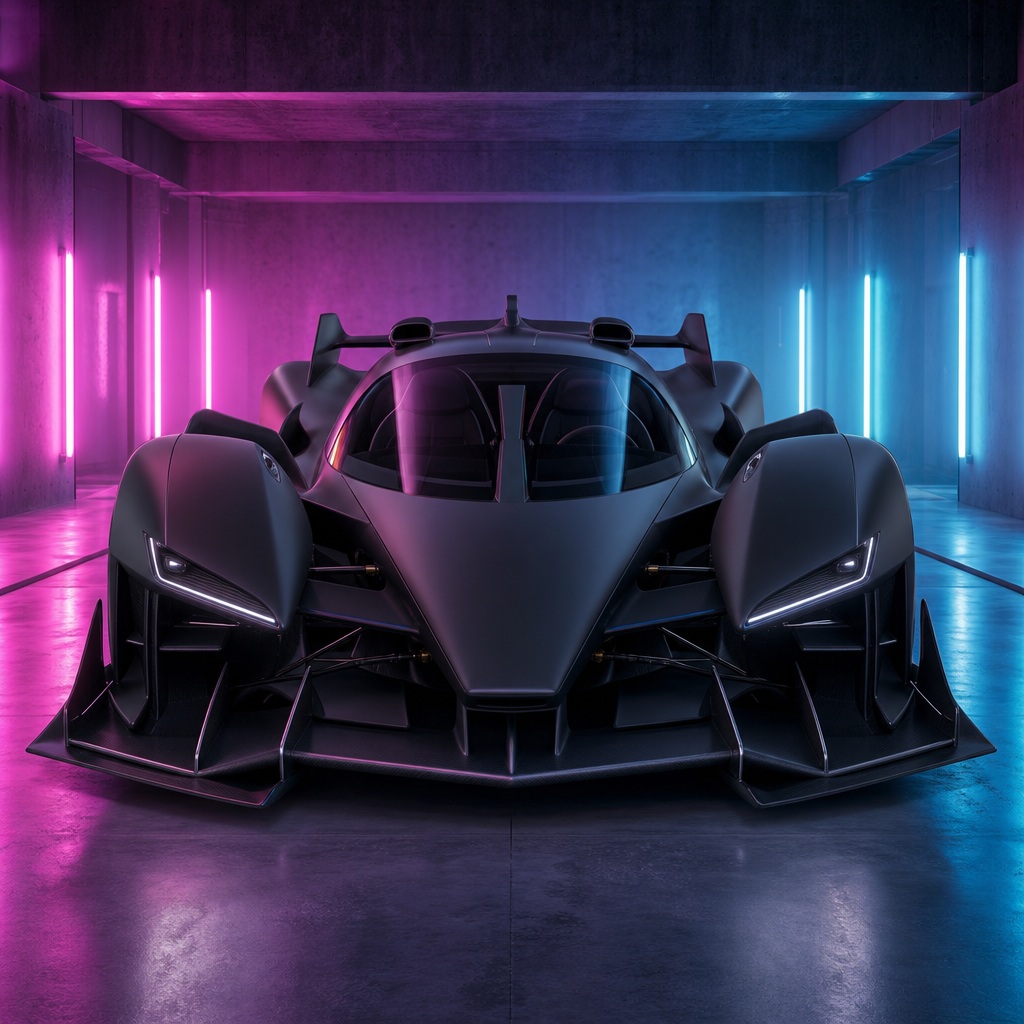 Preview for Futuristic Neon Car Garage Background