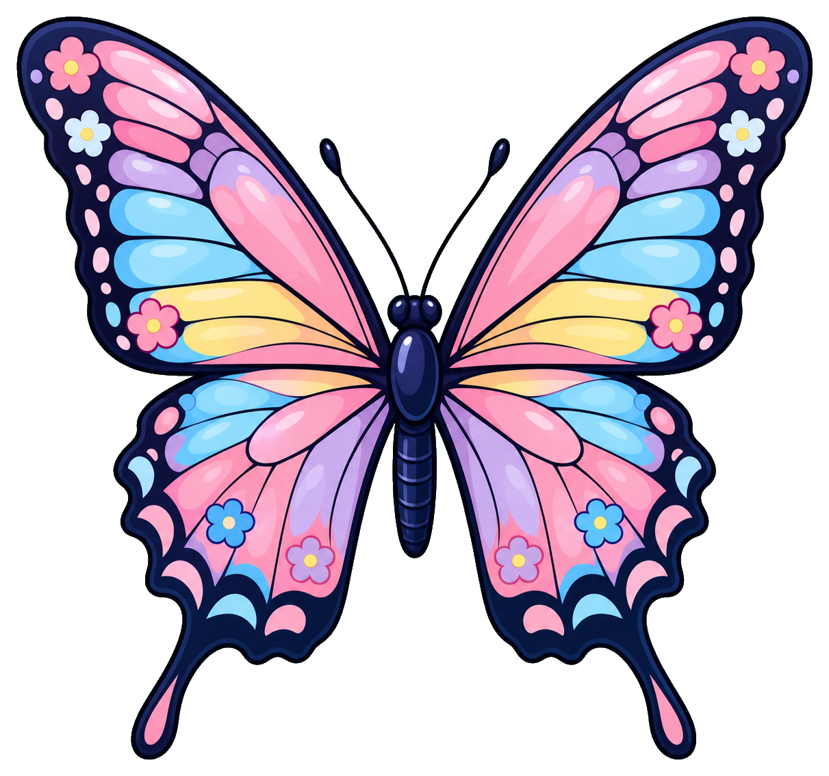 Preview for Pastel Flower Swallowtail Butterfly Sticker
