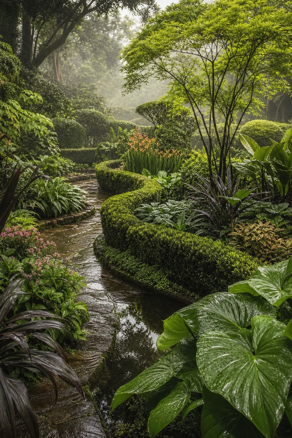 Preview for Humid Diffusion Formal Hedge Garden Background