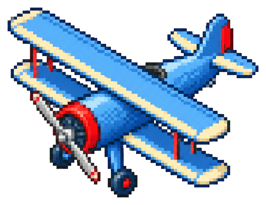 Preview for Sky Blue Biplane Sprite Sticker