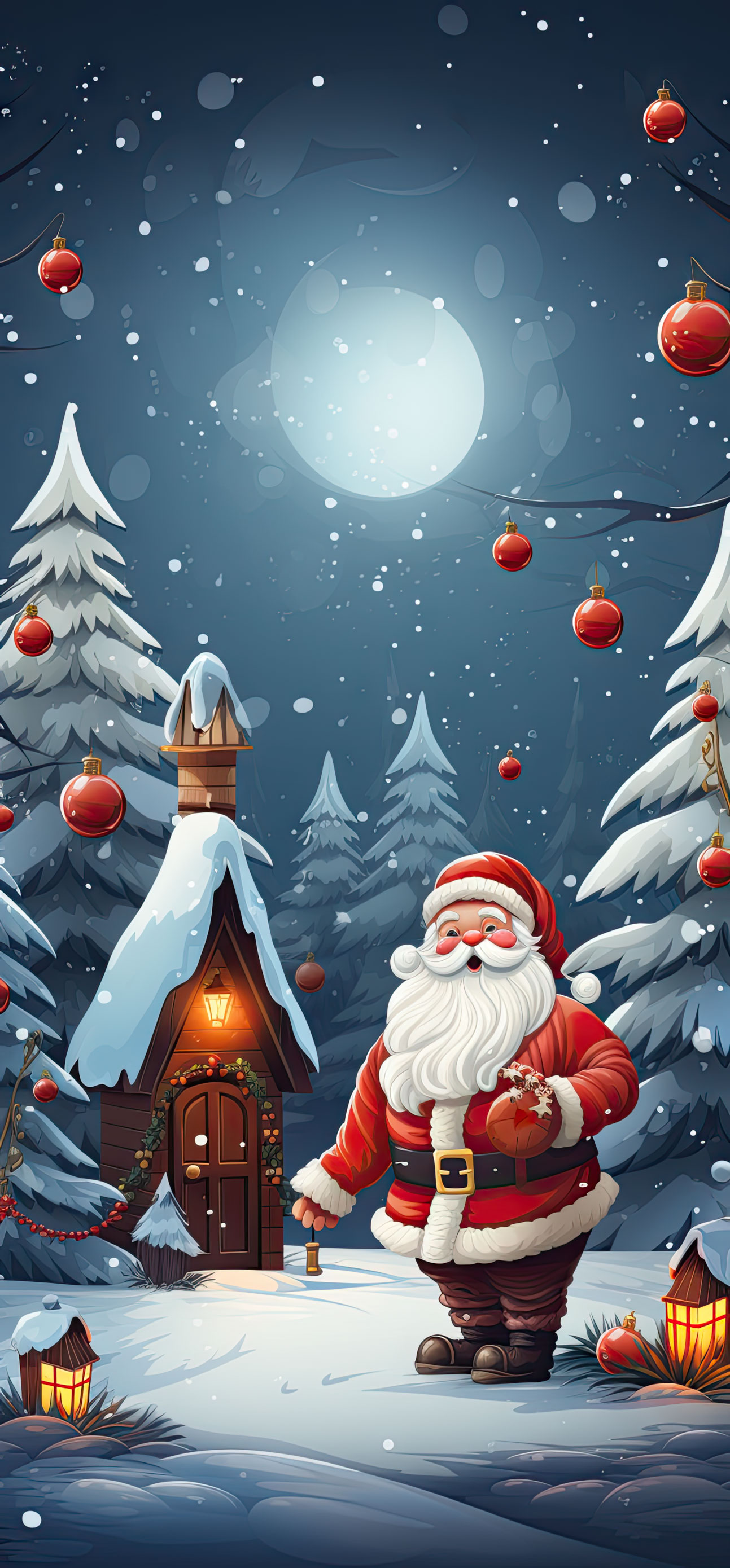 Preview for Santa-winter-wonderland-christmas-phone-background-53063