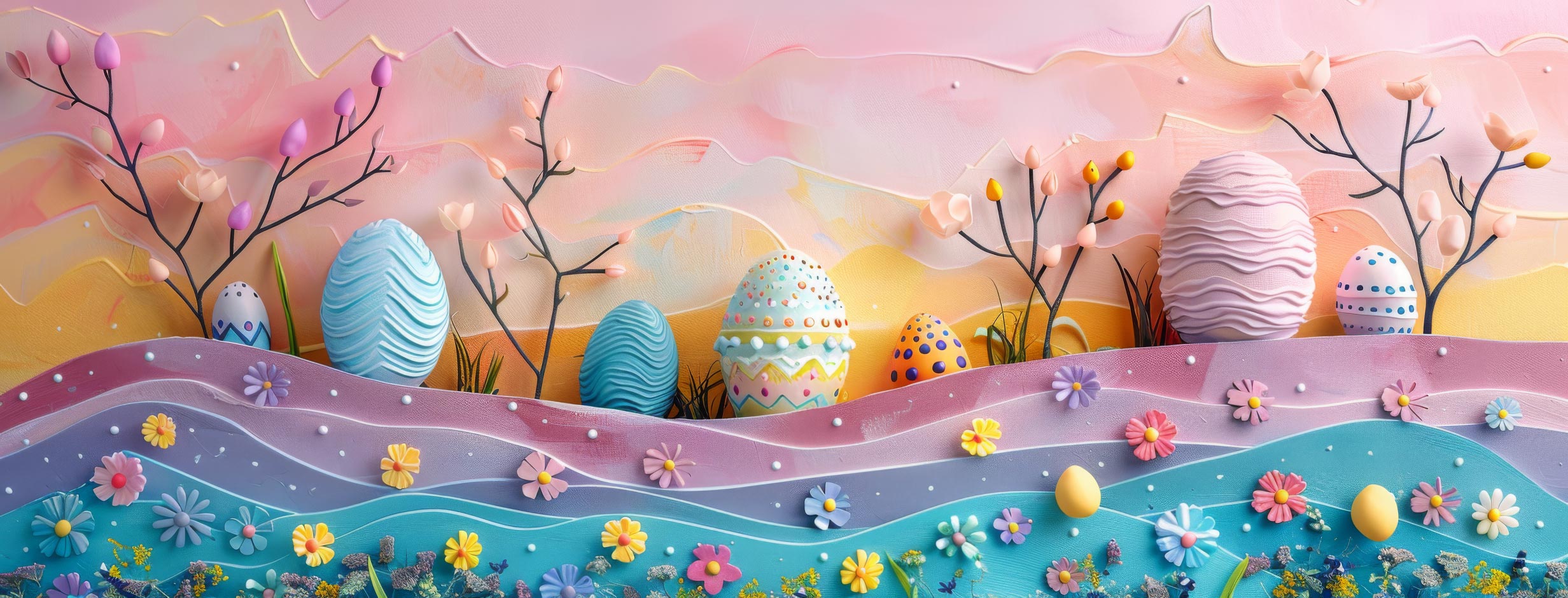 Preview for Easter-eggs-spring-decor-easter-facebook-background-38db9