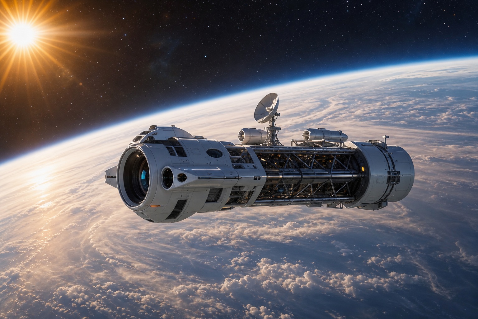 Preview for Science Vessel Sunlit Stock Background