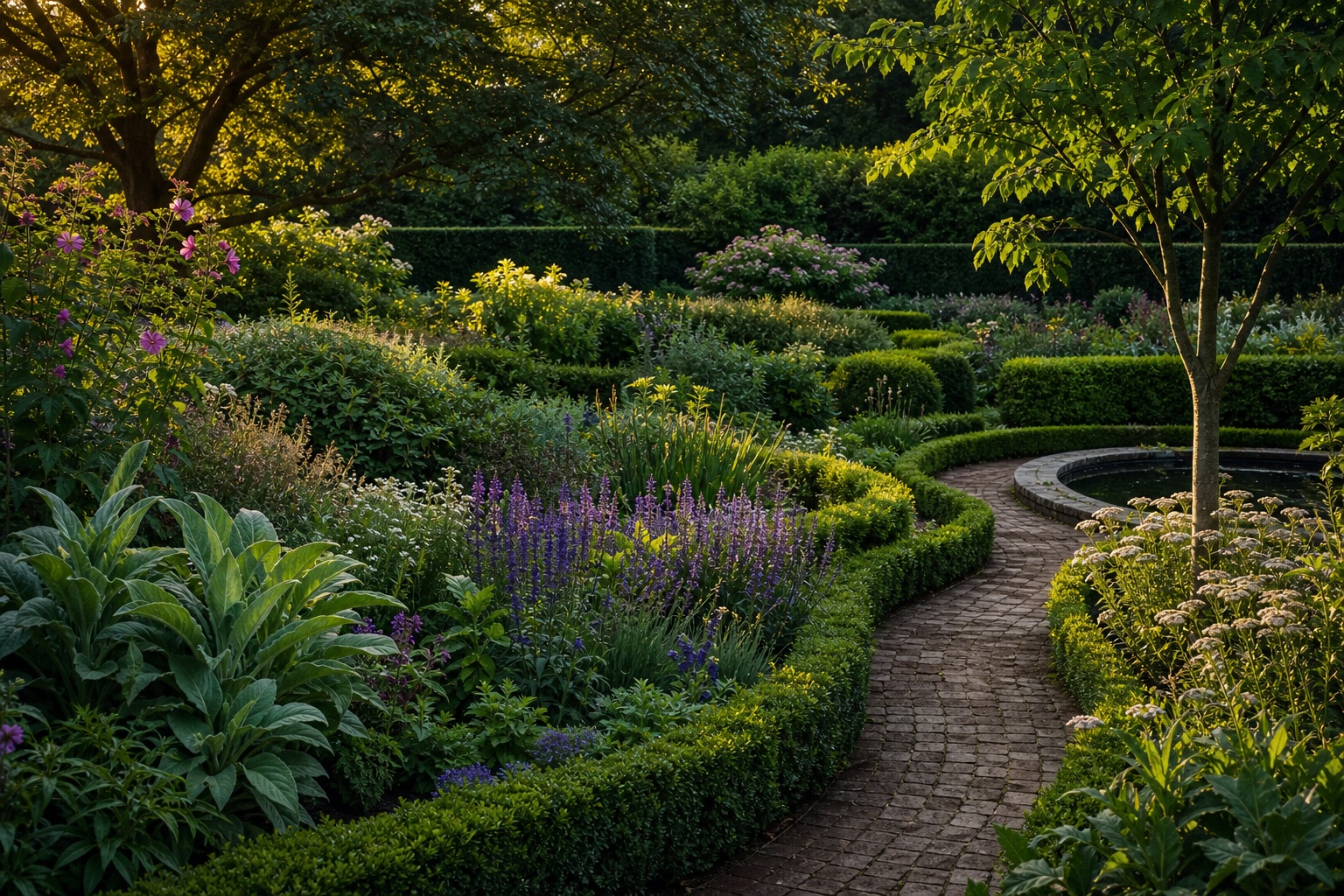Preview for Late Afternoon Formal Hedge Garden Background