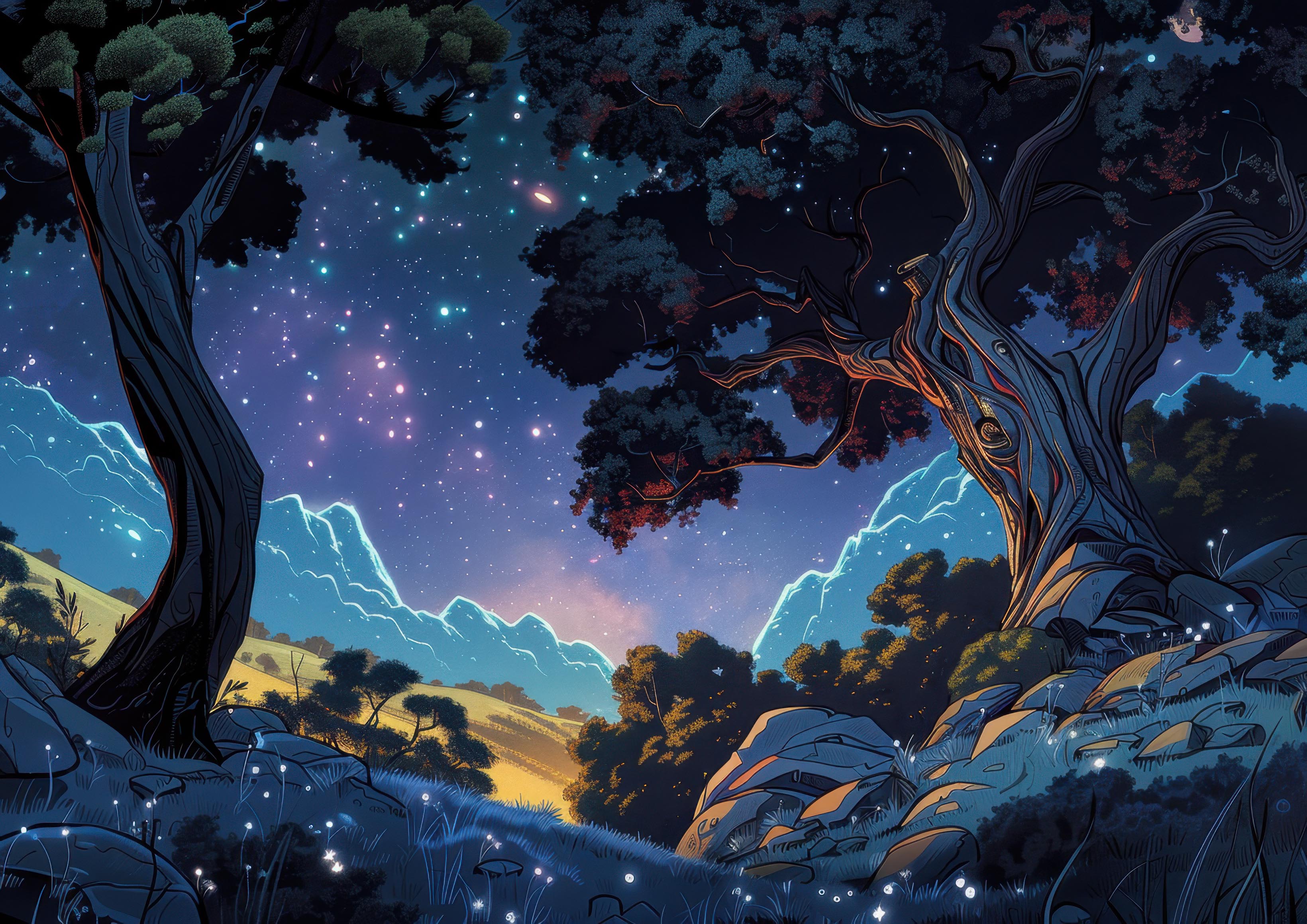 Preview for Cosmic-forest-landscape-astrophotography-photo-background-2f427