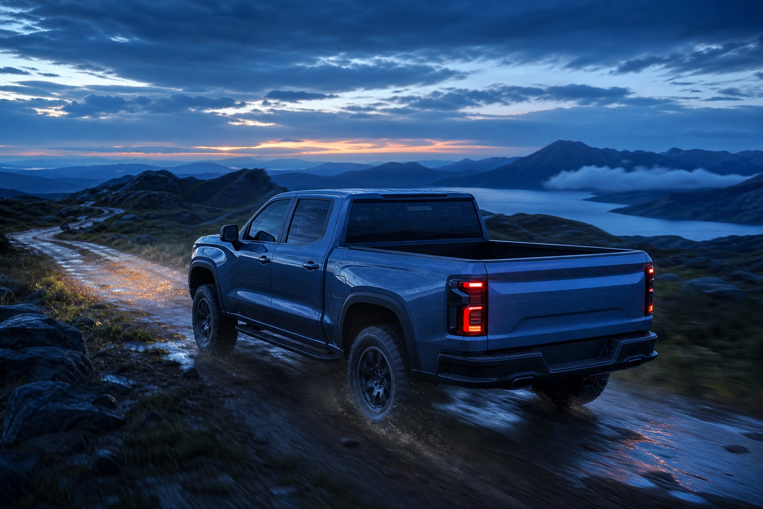 Preview for Blue Hour Pickup Truck Background