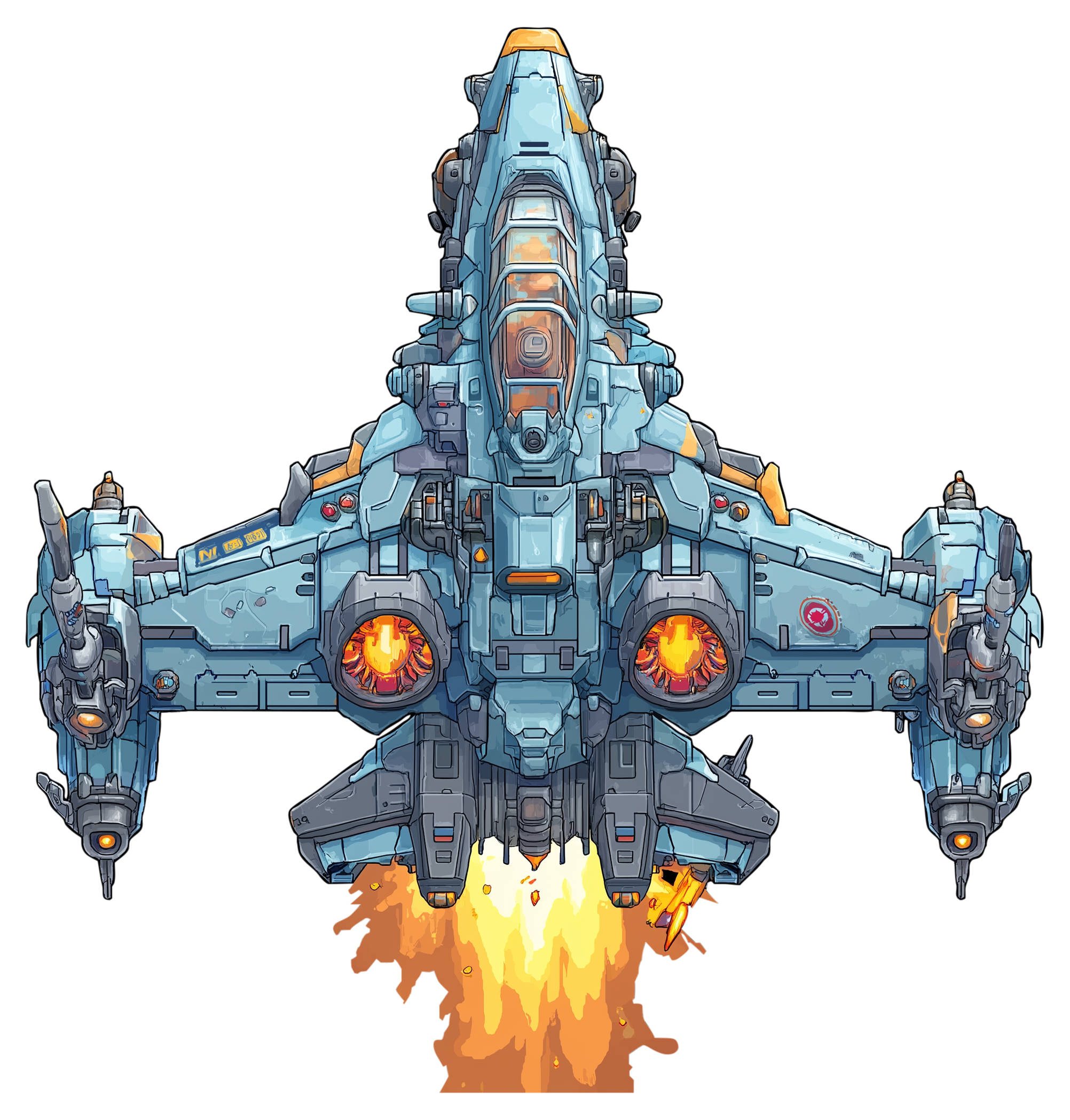Preview for Futuristic-fighter-jet-pixel-art-spaceship-sticker-0d069
