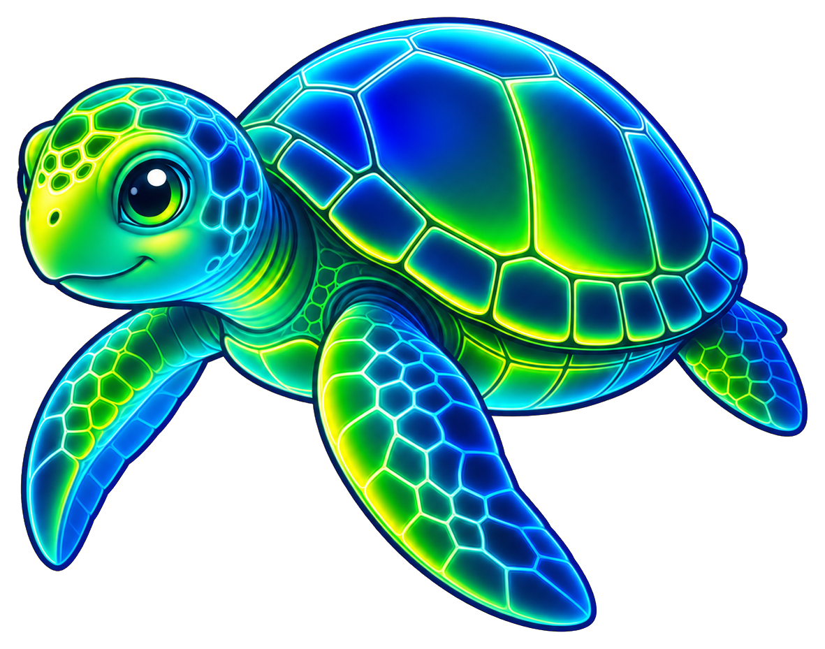Preview for Neon Turtle Sticker Graphic