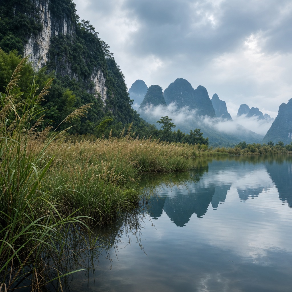 Preview for Chinese Mountain Landscape Stock Background