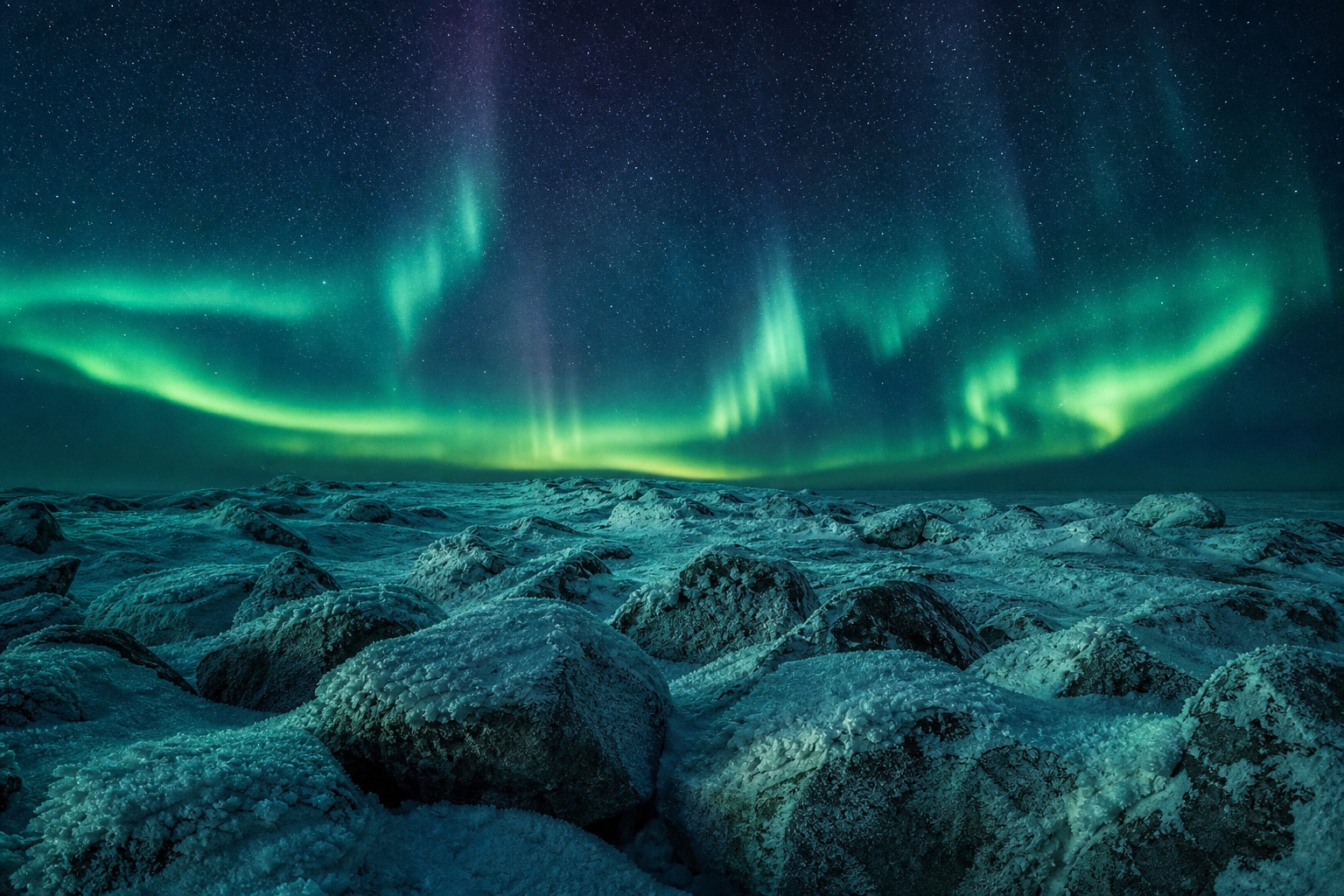 Preview for Aurora Night Sky Stock Background