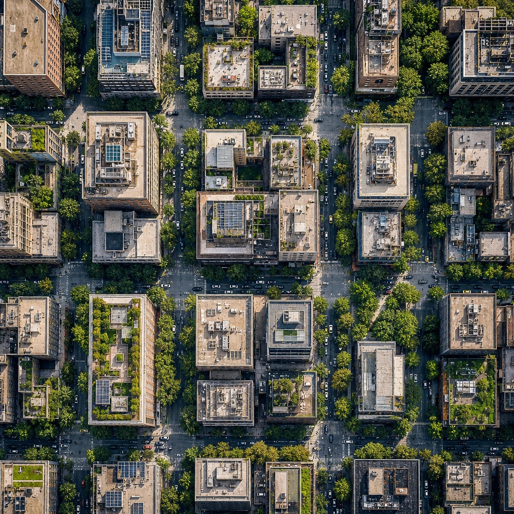 Preview for Aerial City Blocks Stock Background