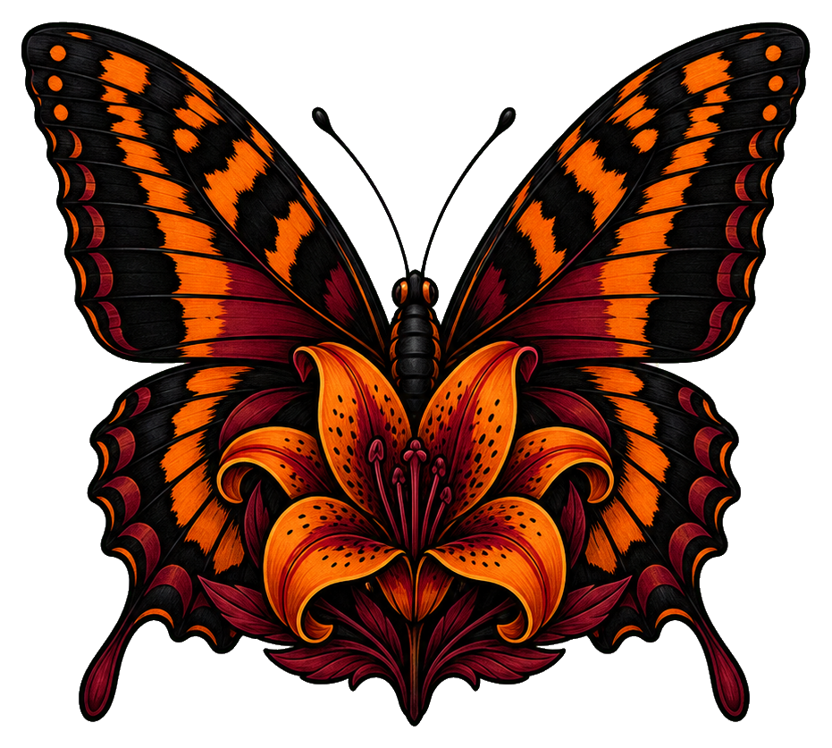 Preview for Tiger Lily Butterfly Sticker