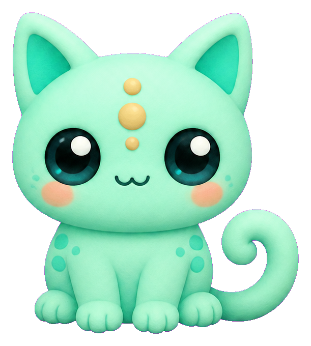 Preview for Mint Cosmic Cat Alien Sticker