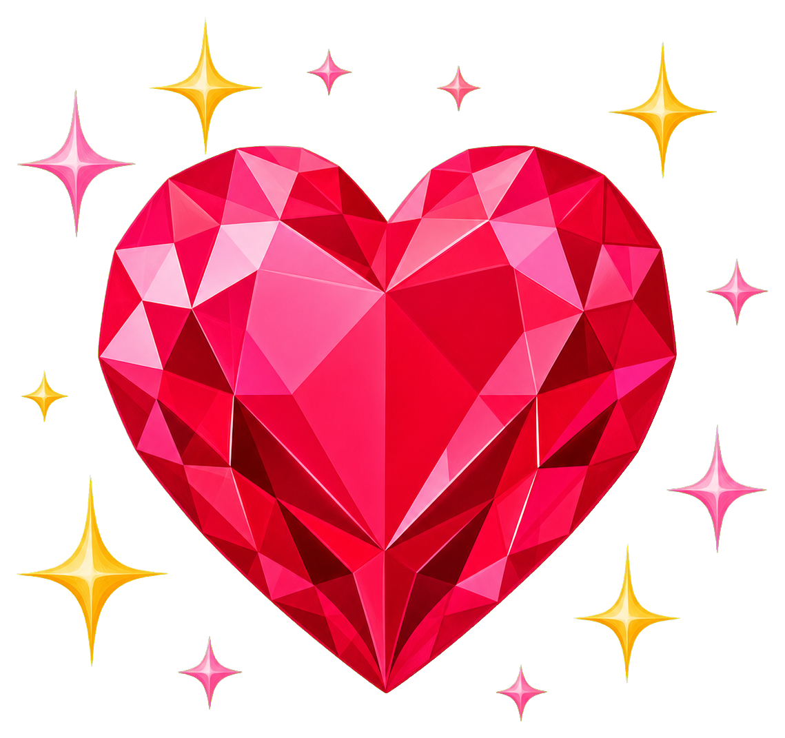 Preview for Sparkly Heart Gem Sticker