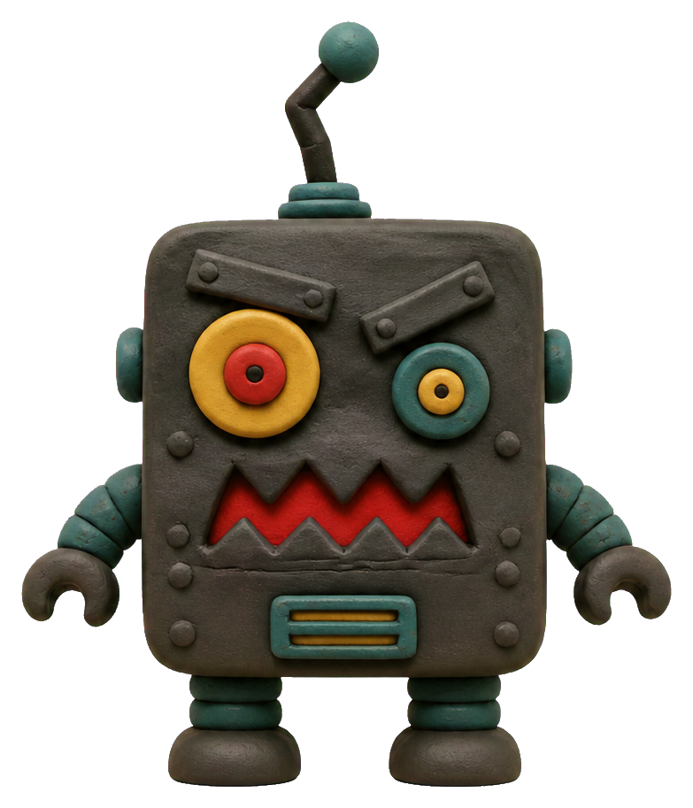 Preview for Clay Stop-motion Evil Robot Sticker