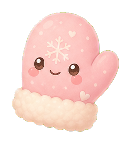 Cute pink baby octopus with a smiling face and heart details on a fluffy base.