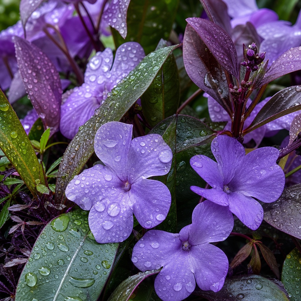 Preview for Rainy Purple Flower Background