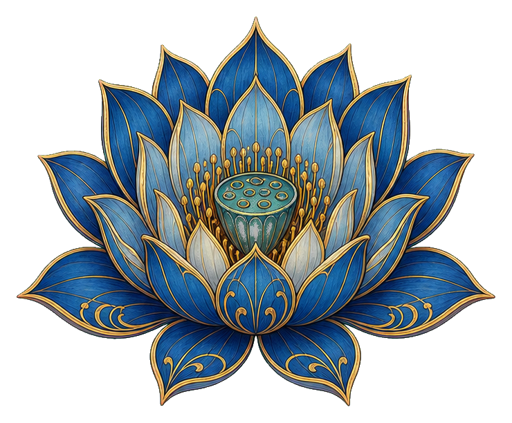 Preview for Golden Lotus Folk Gouache Sticker