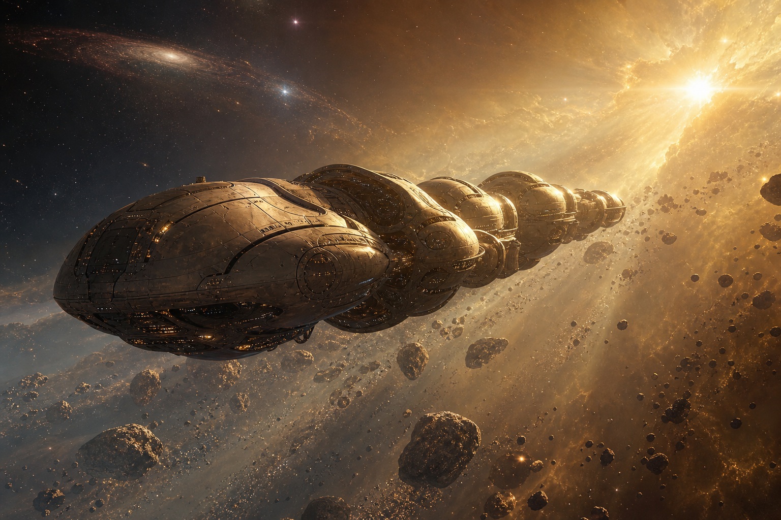 Preview for Generation Ship Golden Hour Stock Background