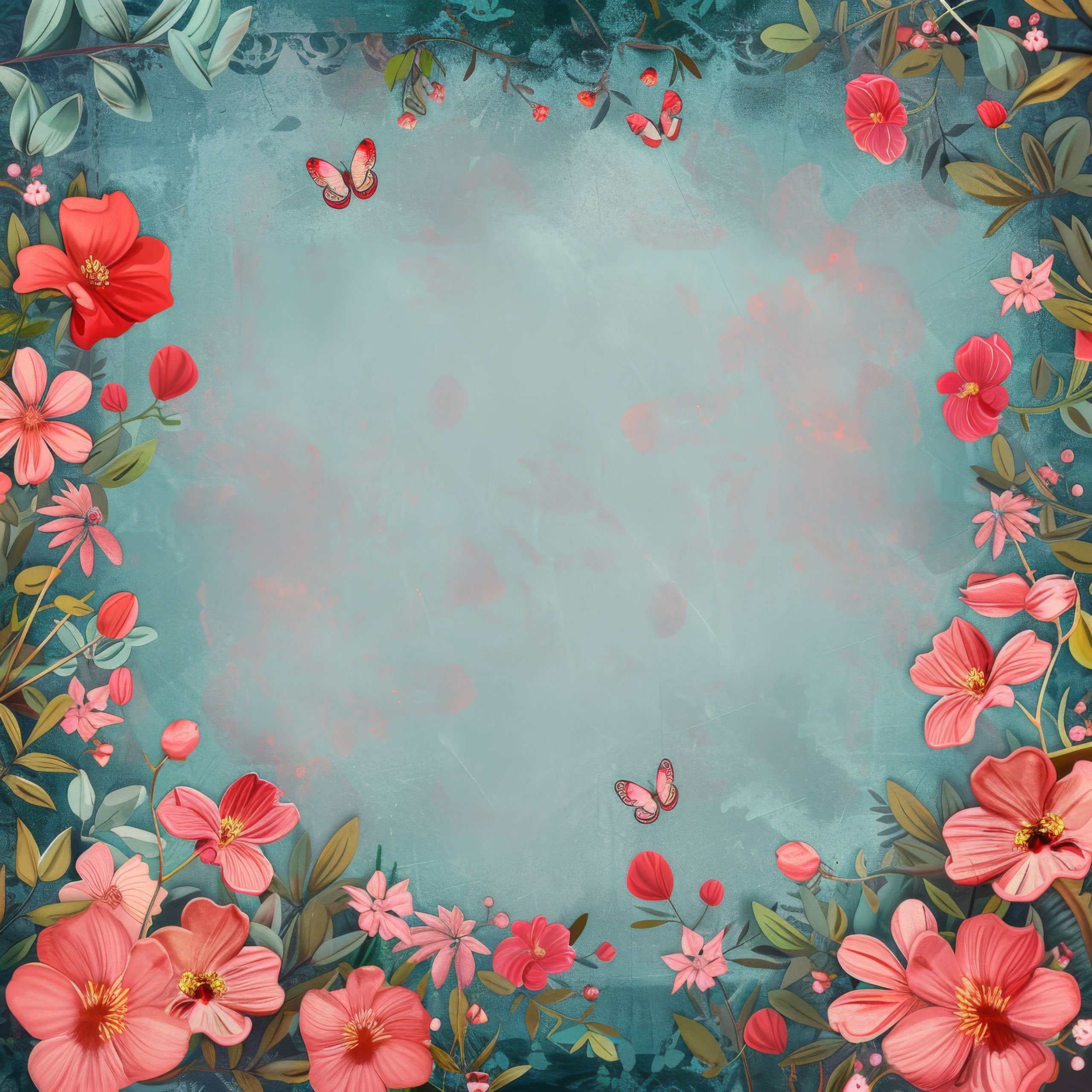 Preview for Floral-frame-blue-background-mothers-day-974b3