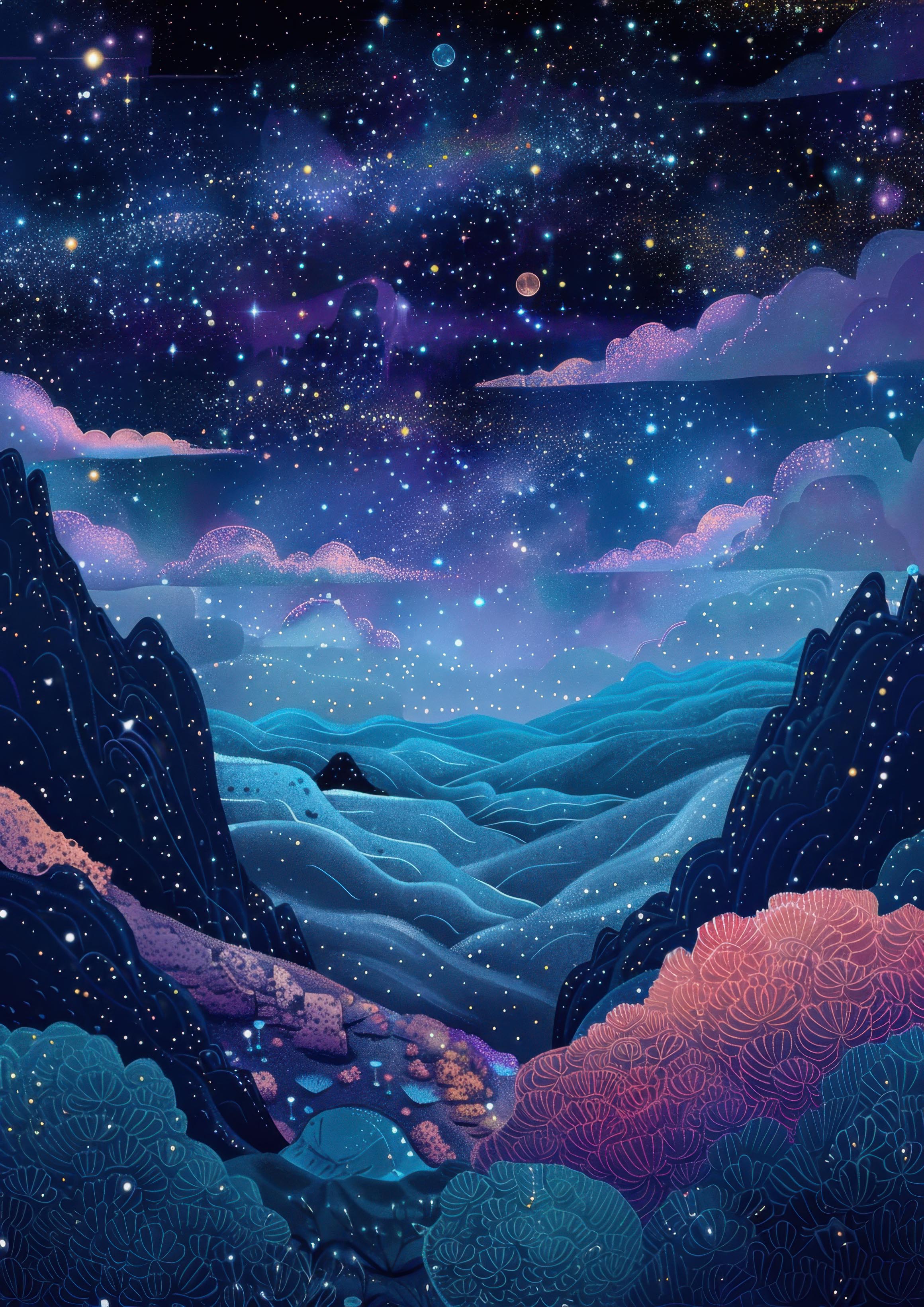 Preview for Cosmic-landscape-art-template-astrophotography-photo-background-75793