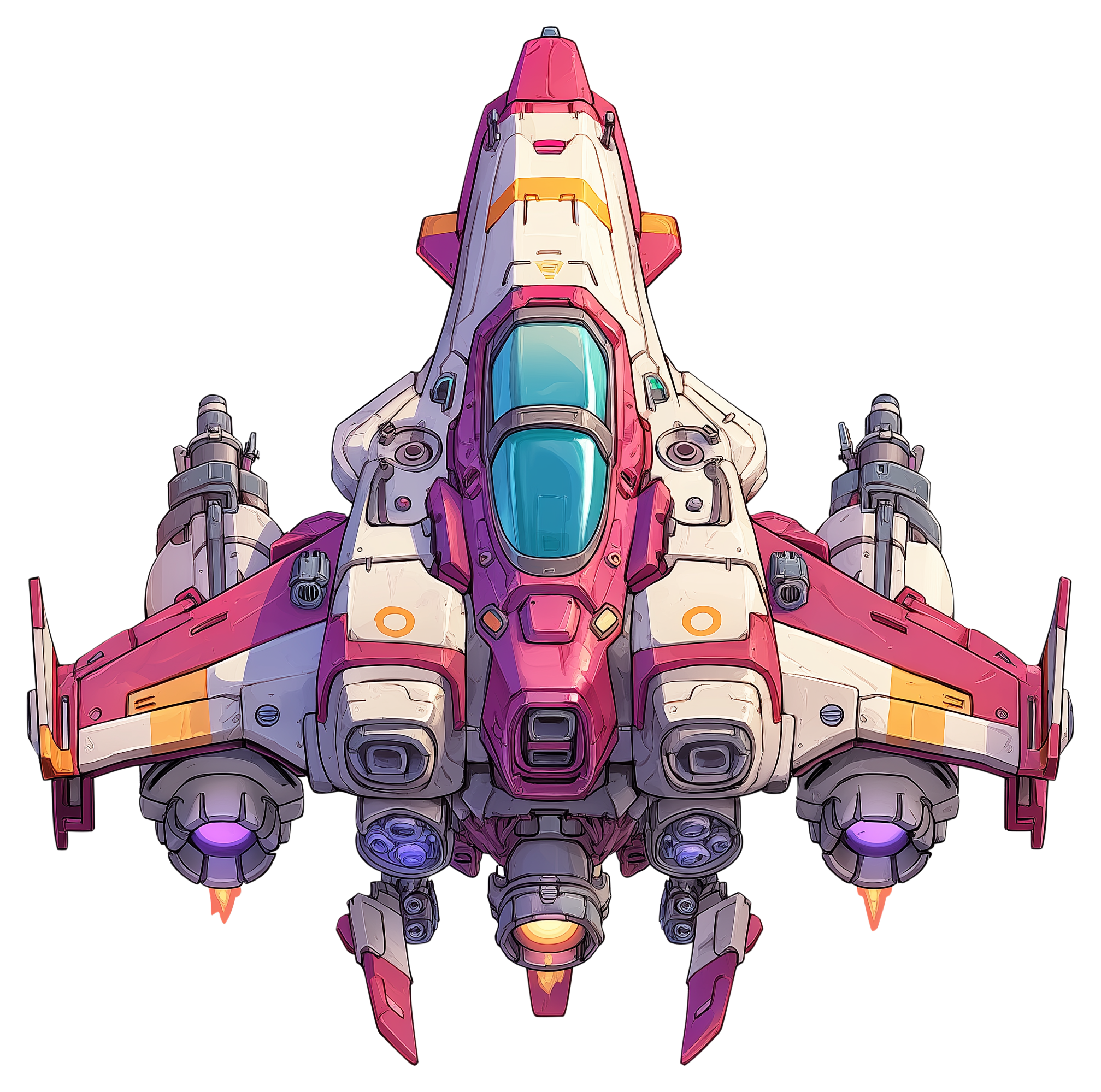 Preview for Futuristic-fighter-jet-illustration-spaceship-sticker-74fd7