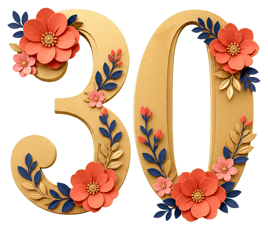 Preview for Floral 30 Birthday Sticker