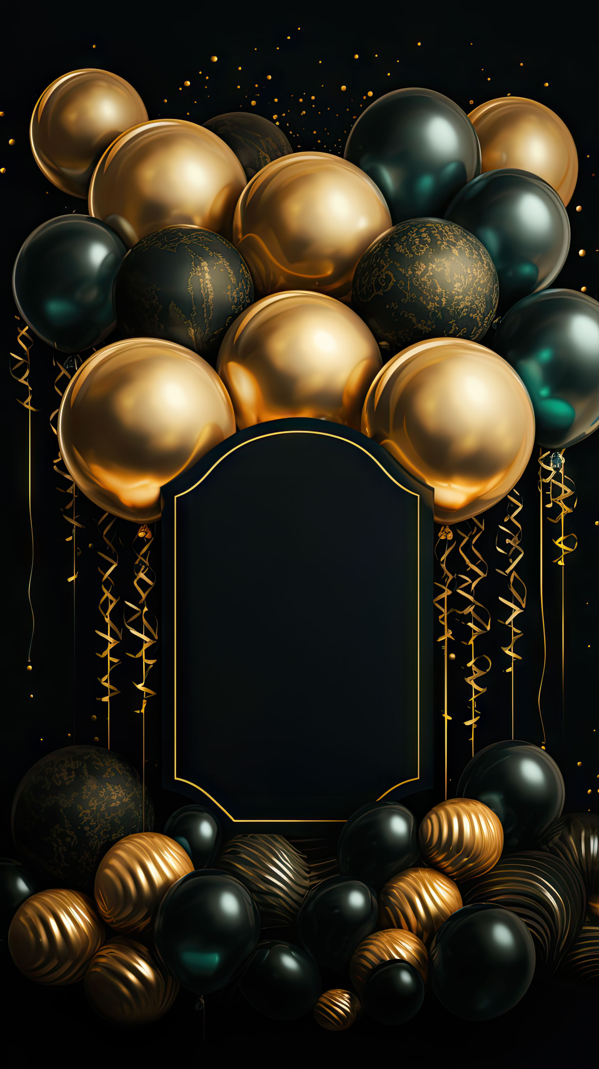 Preview for Luxury-black-gold-balloon-template-new-year-background-be5b3